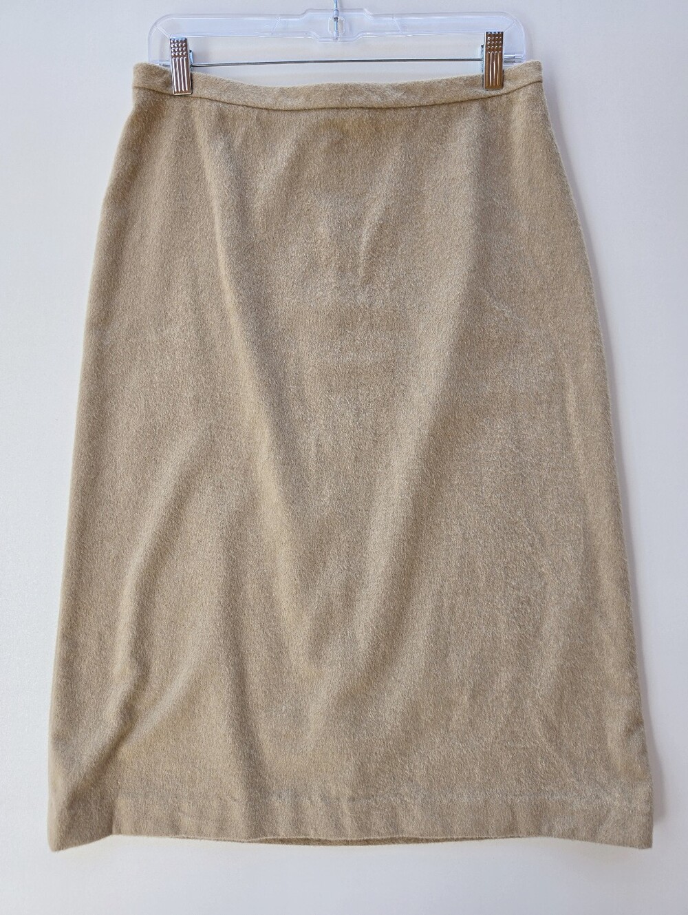 French Comnection Tan Wool Blend Midi Skirt